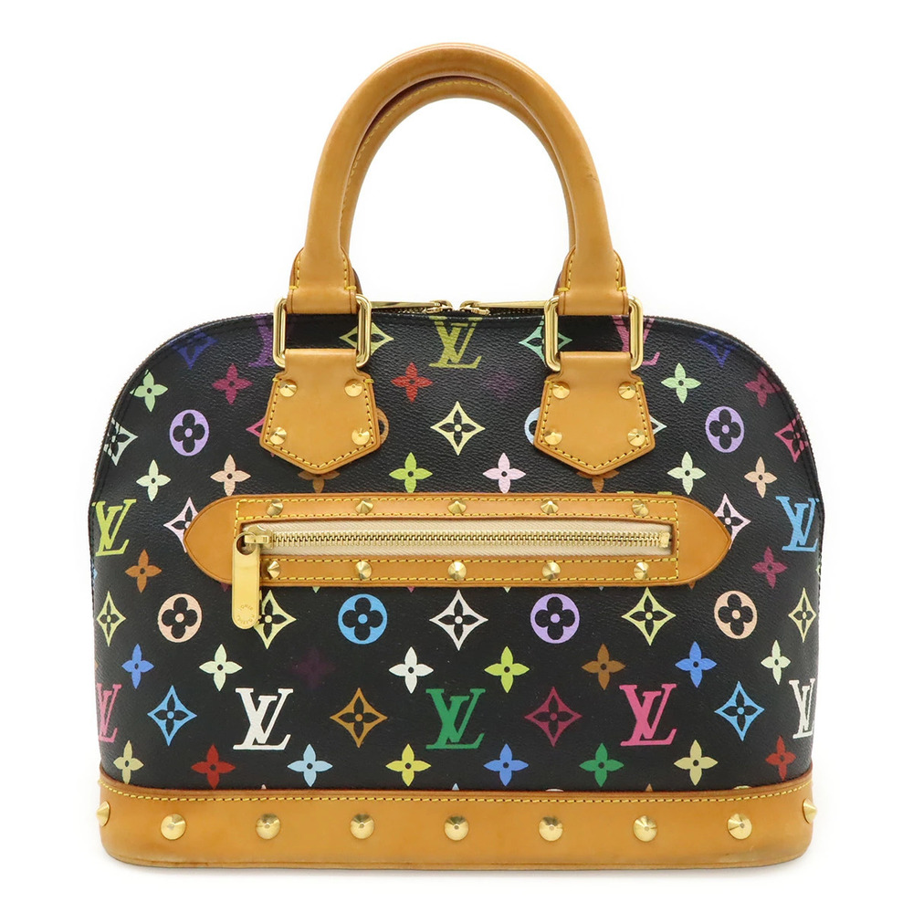 LOUIS VUITTON Monogram Multicolor Alma Handbag Studs Noir Black